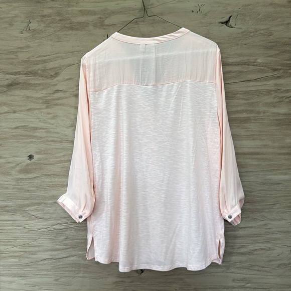 Dolan Left Coast Long Sleeve Mixed Media Blouse - Picture 5 of 6